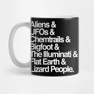 List Of Conspiracy Theories For Conspiracy Theorist Mug